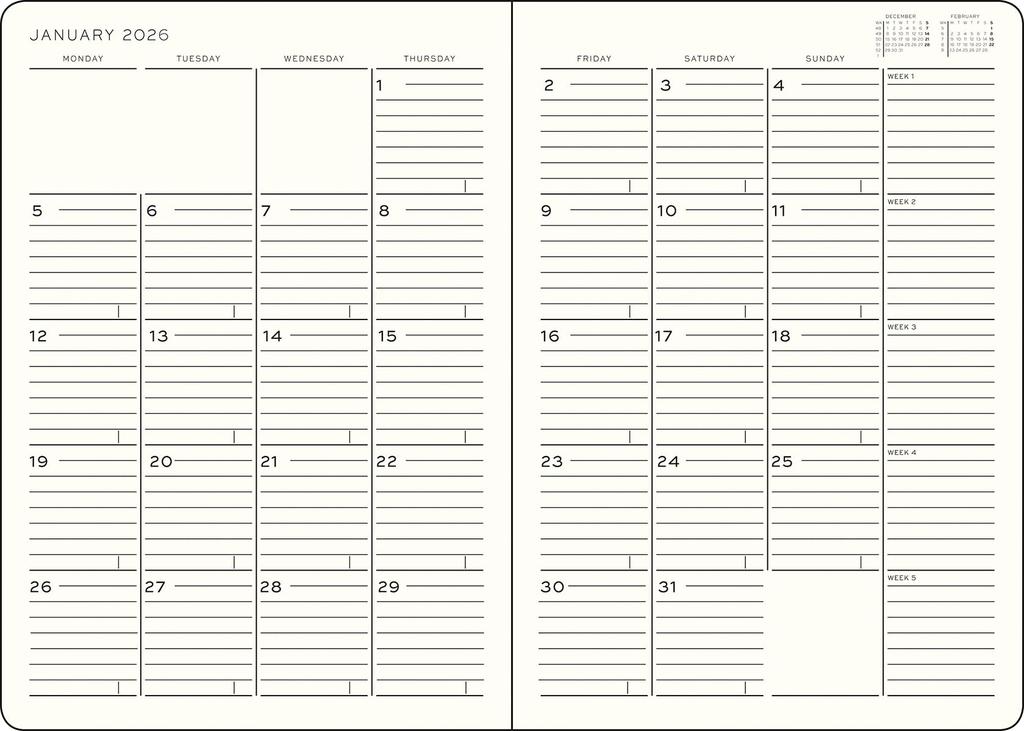 Leuchtturm 2026 Dusty 372785 November Officially Imported Planner, B5, Monthly, Soft, Rose, (Starts 2025),