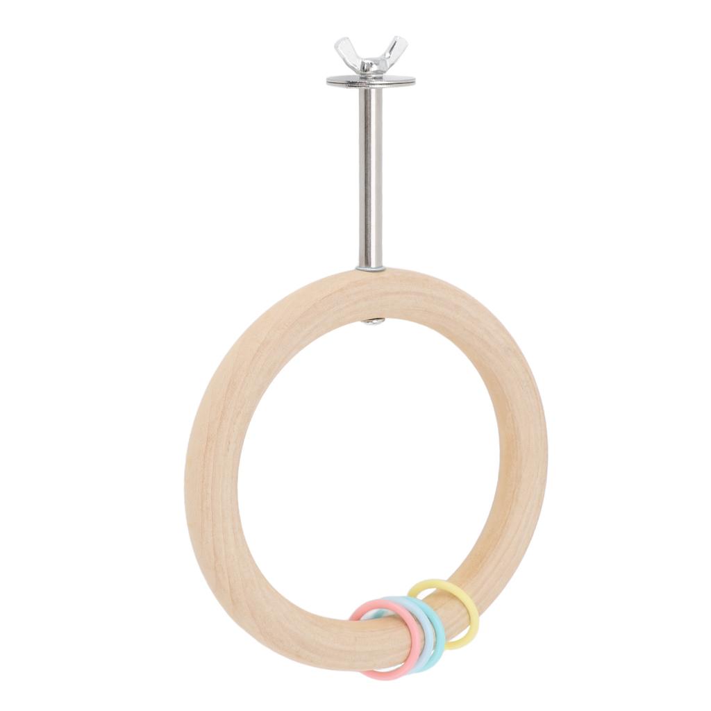 Bird Cage Round Perch Wooden Swing Design Multifunctional Bite Proof Parrot Perch Stand Toy