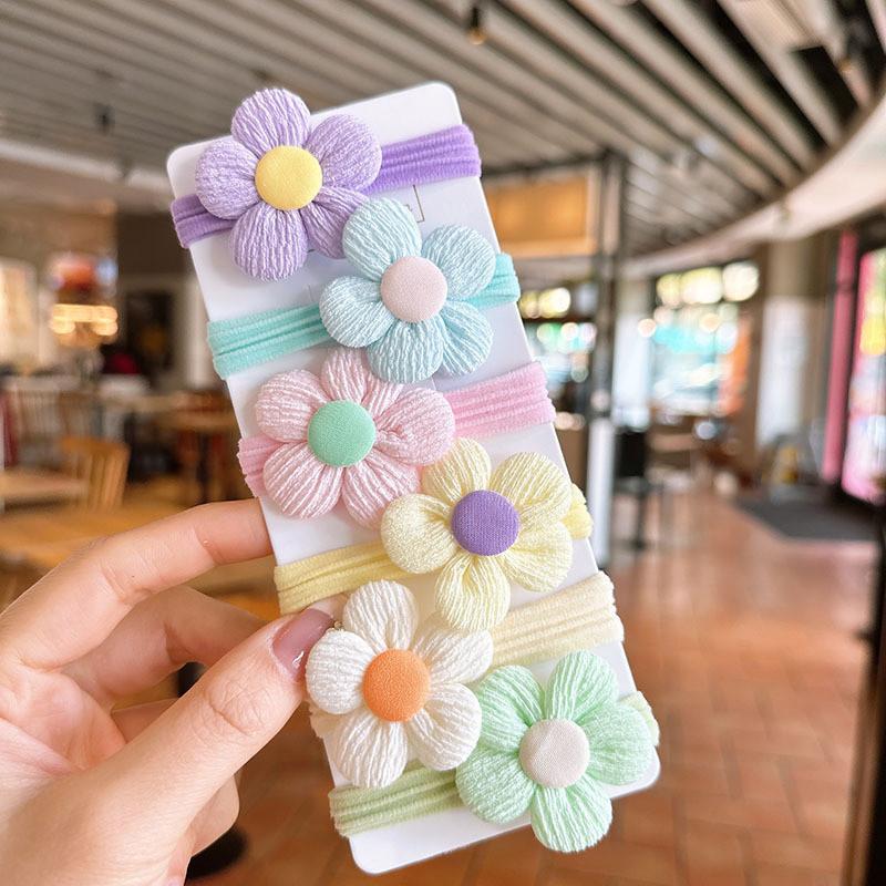 

Colorful Flower Fabric Hair Ring Female Cute Sweet Korean Versatile Hair Accessories