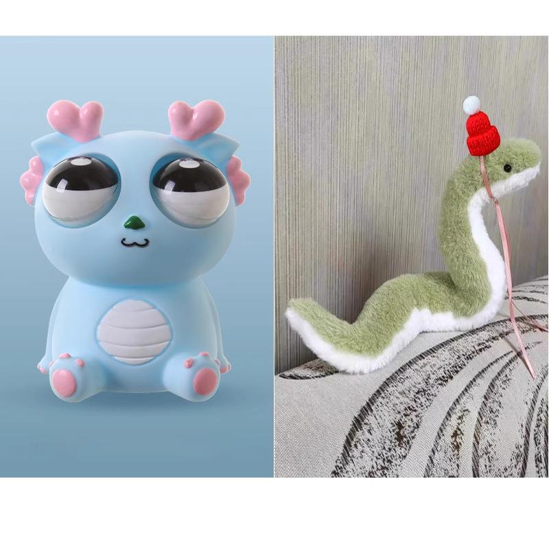 Dao Le Ge Pop-Eye Dragon Decompression Toy - Stress Relief, Squeeze & Pinch for Kids' Creative Pranks