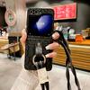Crossbody Lanyard PU Leather Phone Case for Samsung Galaxy Z Flip 6 5 4 3 Flip6 Flip5 Flip4 Flip3 5G Hard Shell Shockproof Cover