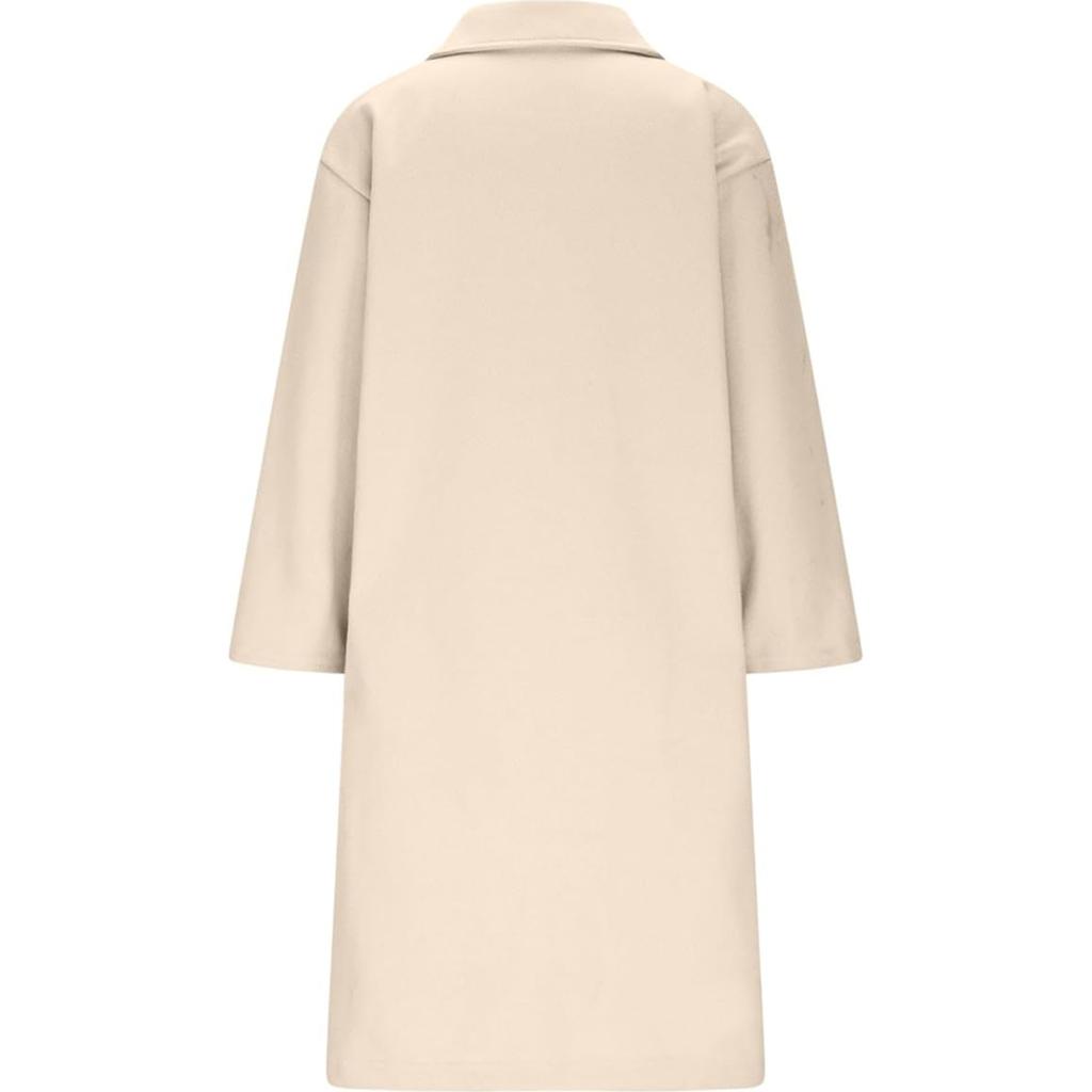 Damen Casual und Mode Jacke Einfarbig Revers Doppelknopf mit Taschen Mantel