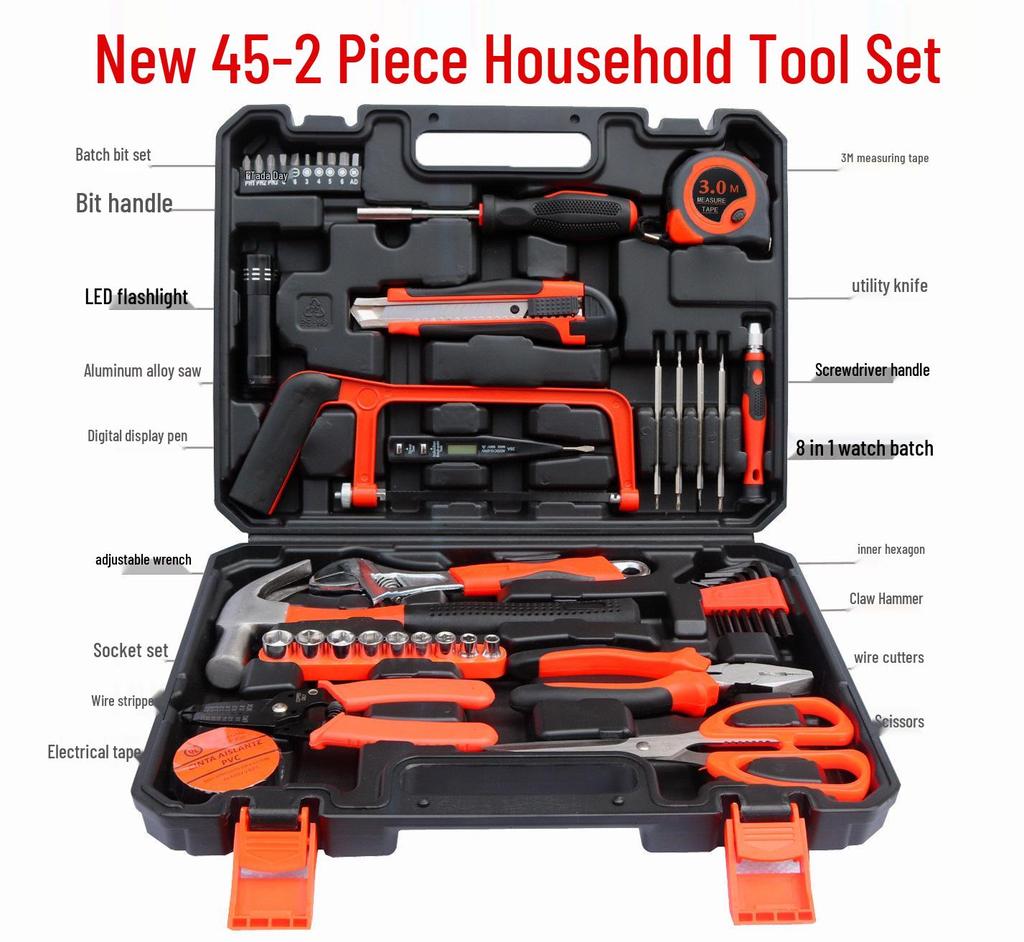Set Multifuncțional de Uz Casnic: Cheie fixă, Șurubelniță și Kit de întreținere zilnică