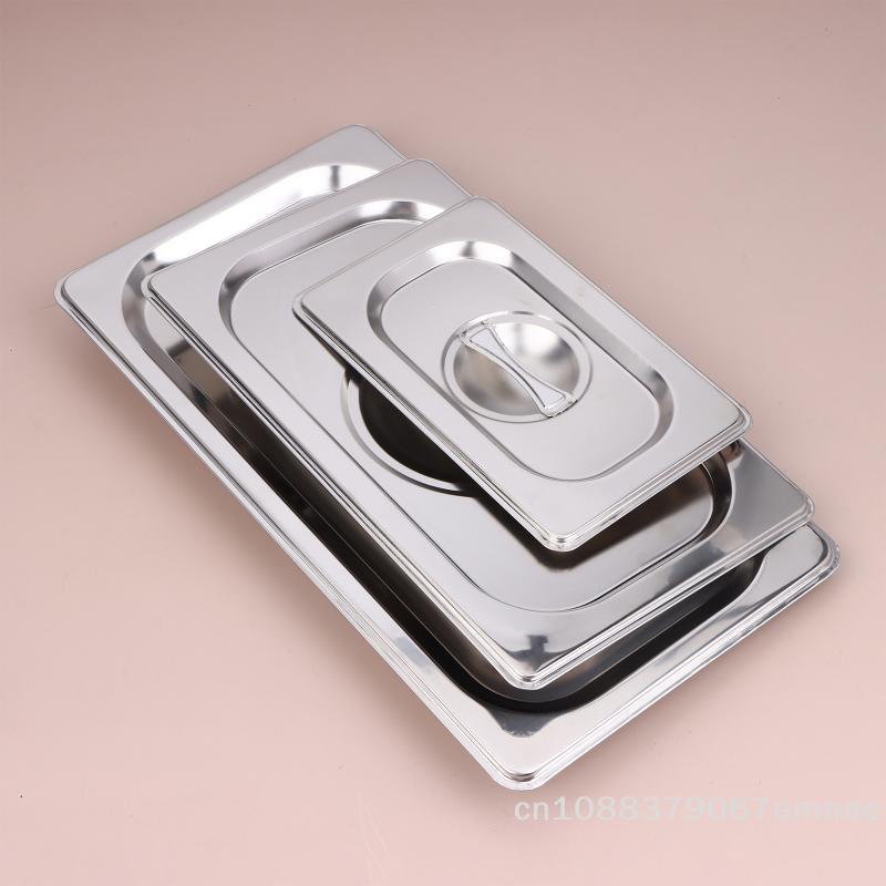 [ZYAS]Stainless Steel 1/9 1/6 1/4 1/3 1/2 1/1 Food Pan Lid Steam Table Pan Covers Notched Lids With Handle Lock Heat