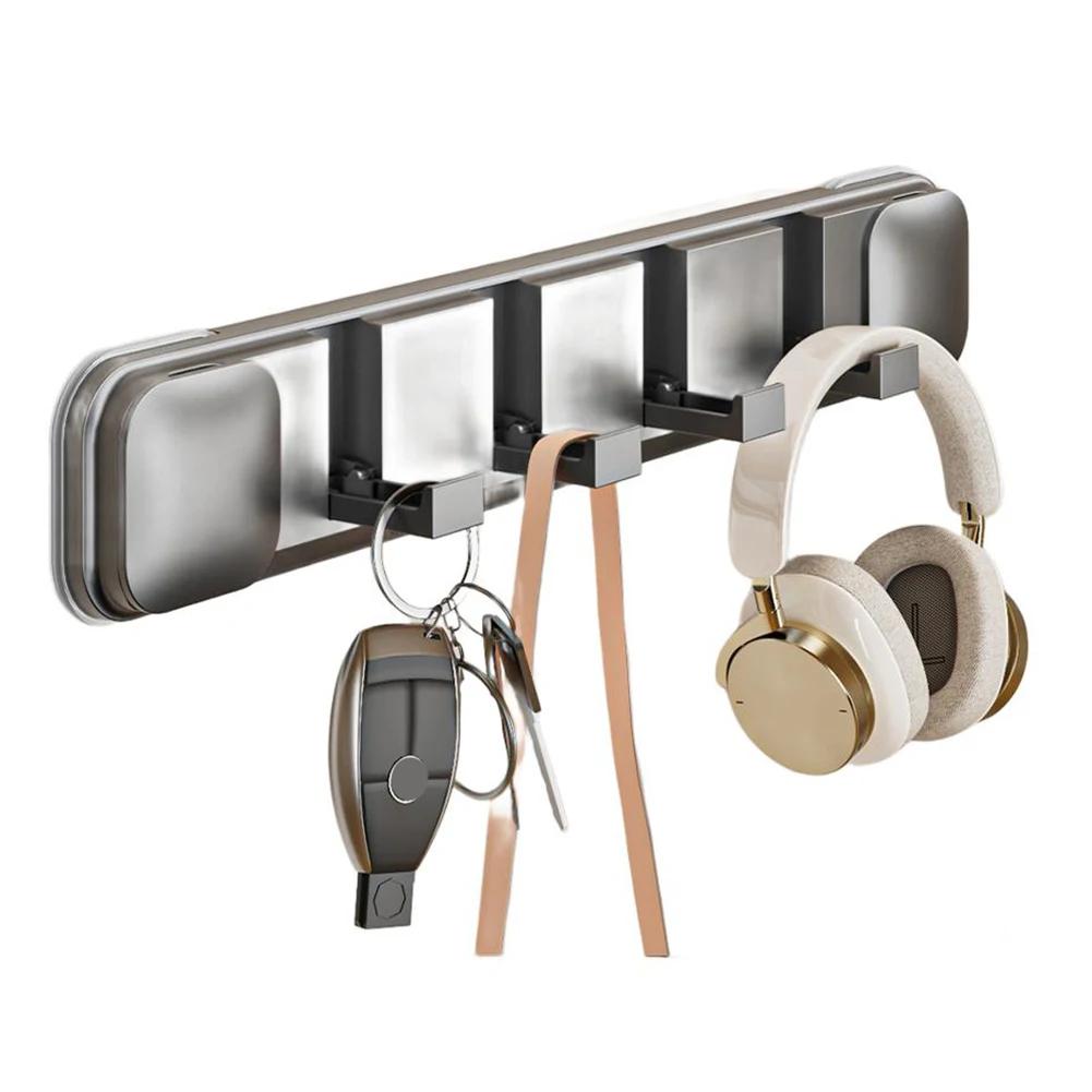 Home Storage 34.5*6*2cm Foldable Coat Rack Compact Folding Lightweight Design Non-Damaging Adhesion Home Organization