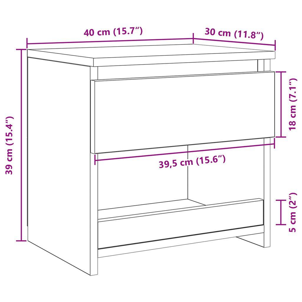 Nachttisch Fürs Schlafzimmer, Schubladennachtisch, Niedriger Bettbeistelltisch, Aufbewahrungsschrank, 40x30x39 Cm