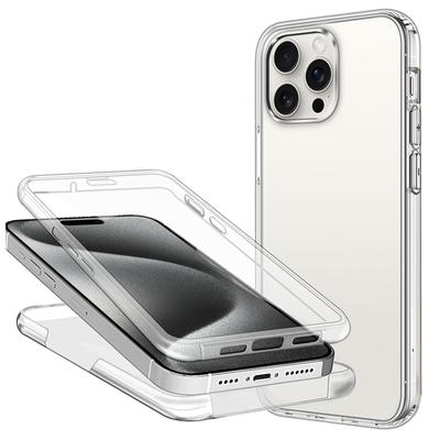 Custodia per iPhone 15 14 Pro Max 360 Custodie per telefono a doppia faccia per tutto il corpo per iPhone 15 14 Pro Max 15pro 15promax 14pro 14promax Cover morbida in TPU trasparente