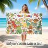 Dinosaur Theme Quick Dry Beach Towel Custom Name Text Print Large Sand Resistant Towel Beach Vacation