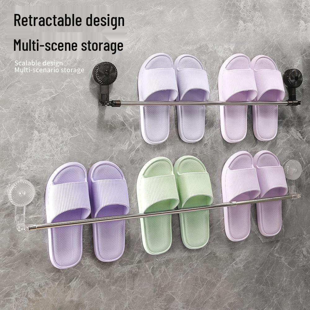 Punch-Free Retractable Suction Cup Towel Rack & Shelf
