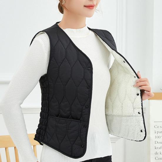 Dámské Podzim Zimní Vesta Kabát Měkký Silný Polstrovaný Jednořadý Jednořadý Jednořadý Jednořadý Výstřih do V Cardigan Slim Fit Teplé kapsy Dámská vesta