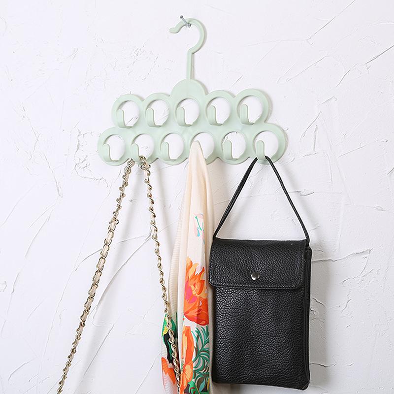 11Holes Bathroom Storage Rack Plastic Hanger Organizer Closet Space Saving Scarf Belt Tie Hat Towel Bag Purse Holder Dorm Room&