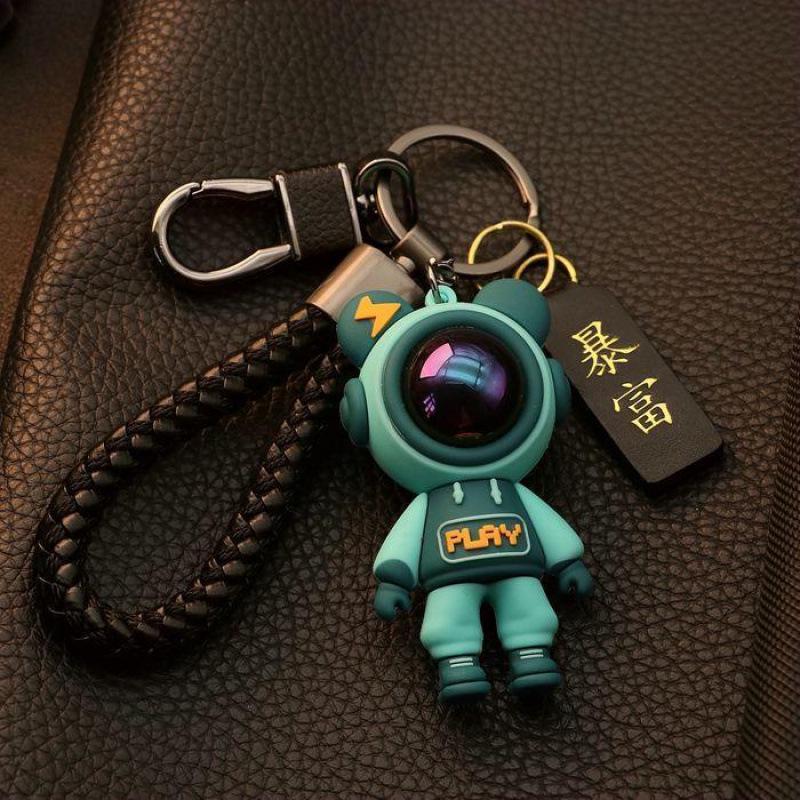 Luxury Starry Sky Teddy Bear Keychain for Couples - Cute Car Pendant for Men and Women