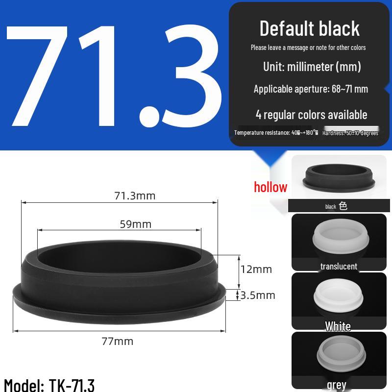 Black High-Temperature Resistant T-Shaped Silicone Stopper - Round Hole Rubber Gasket & Shock-Absorbing Blind Plug