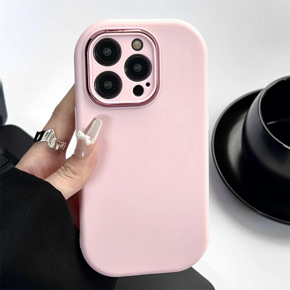Korean Cute Candy Color Soap Oval Phone Case For iPhone 15 Pro Max 14 13 12 Pro Max 11 12 Matte Silicone Shockproof Bumper Cover
