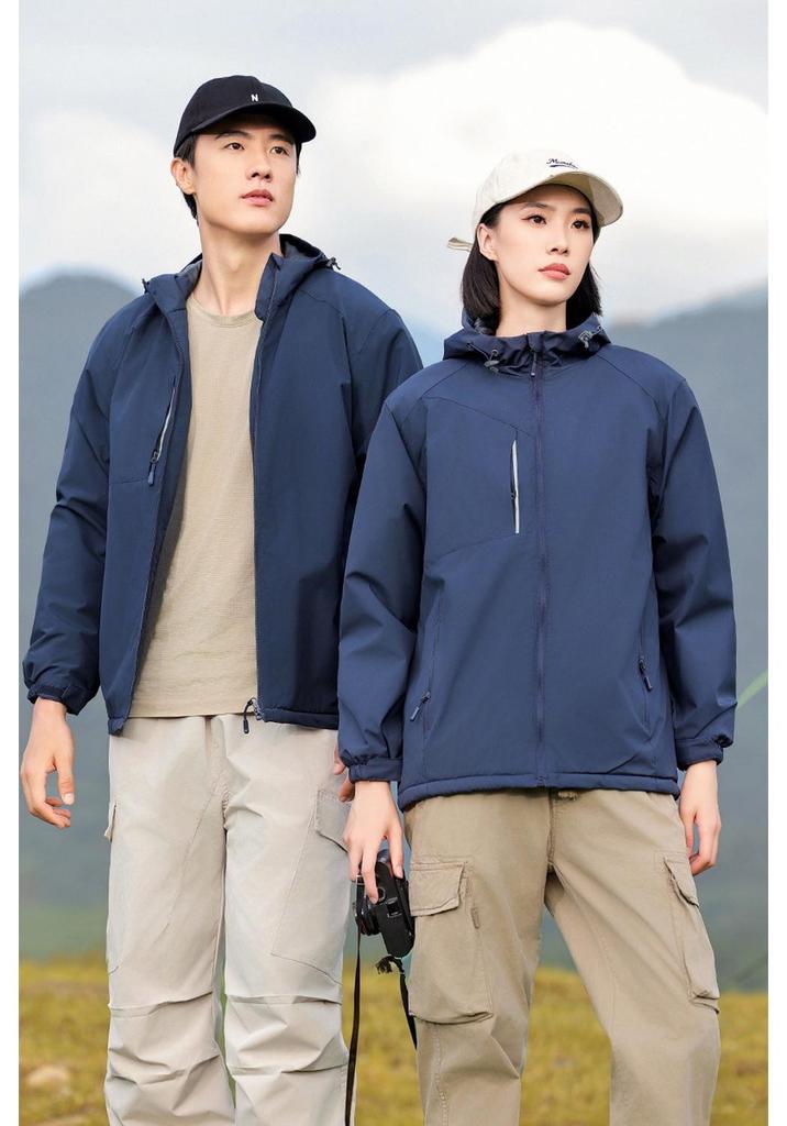 New Mountain Waterproof Autumn/Winter Windproof Jacket – Custom Print, Integrated Velvet Lining, Warm Workwear.