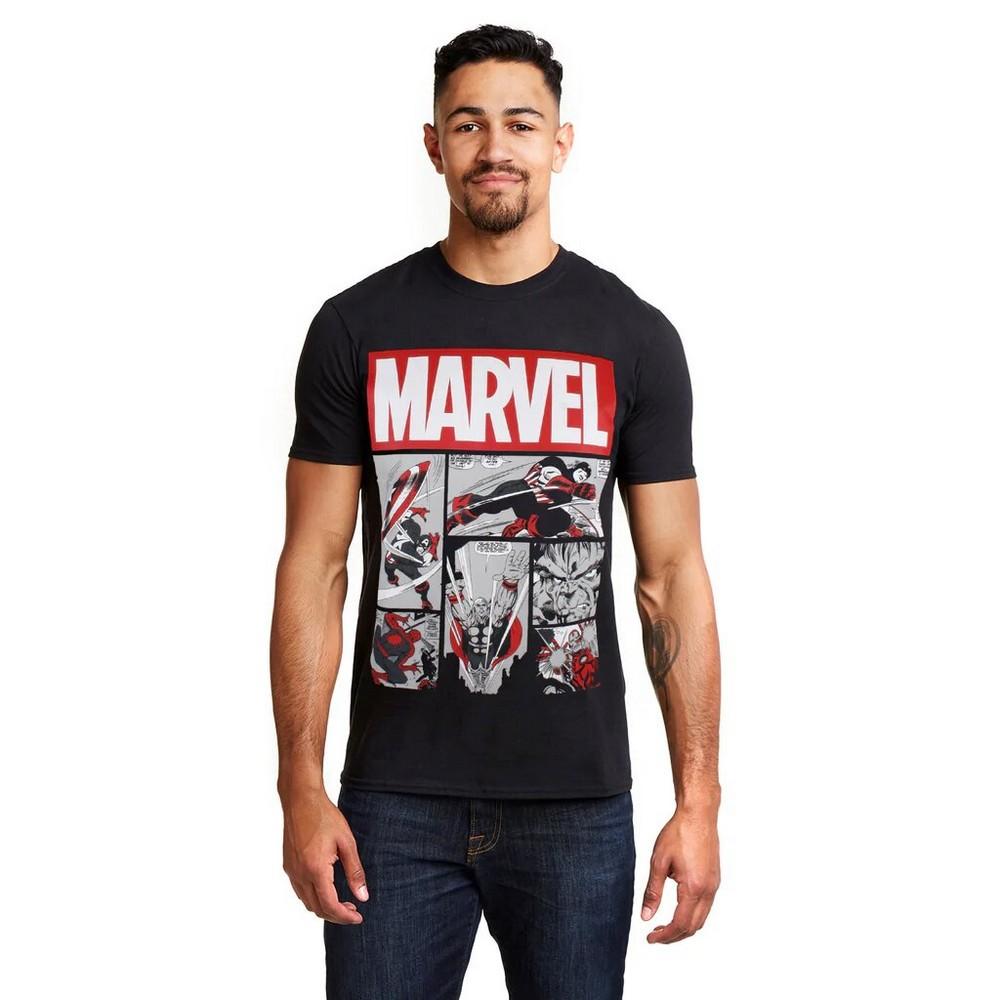 Marvel Camiseta cómica de héroes para hombre