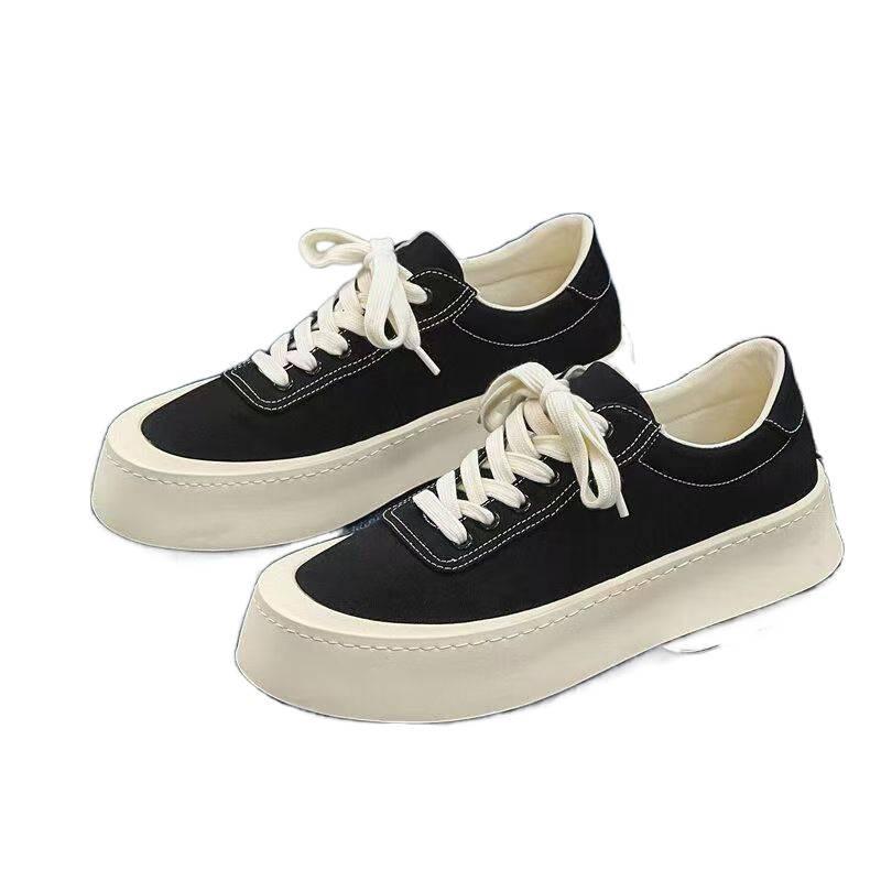 2025 new men's shoes summer cloth shoes trendy canvas shoes breathable casual versatile thick sole heightening sports casual shoes