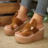 Pegged Heels Women's Shoes, Thick-soled Beach Flip-flops