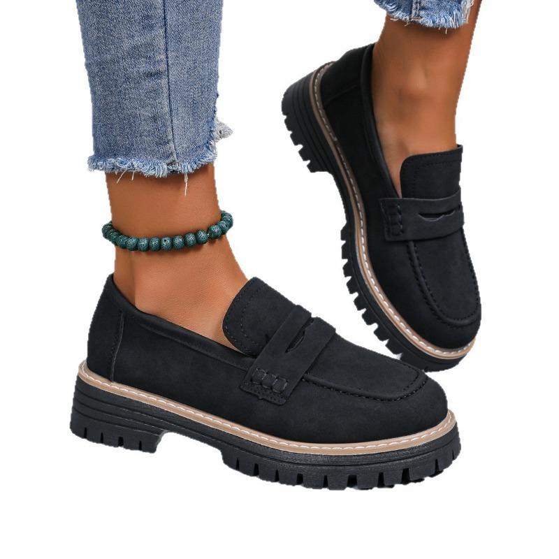New Spring and Autumn Casual Scrub Women's Shoes Thick Heel Platform Retro