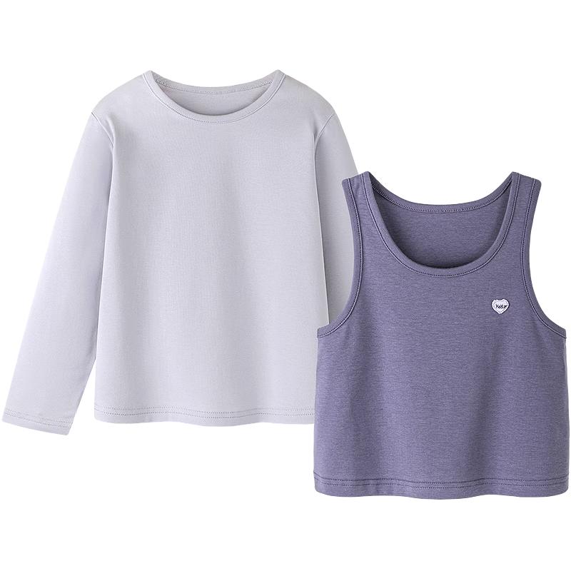 Minibala Girls  Spring Long-Sleeve T-Shirt & Vest Set 160