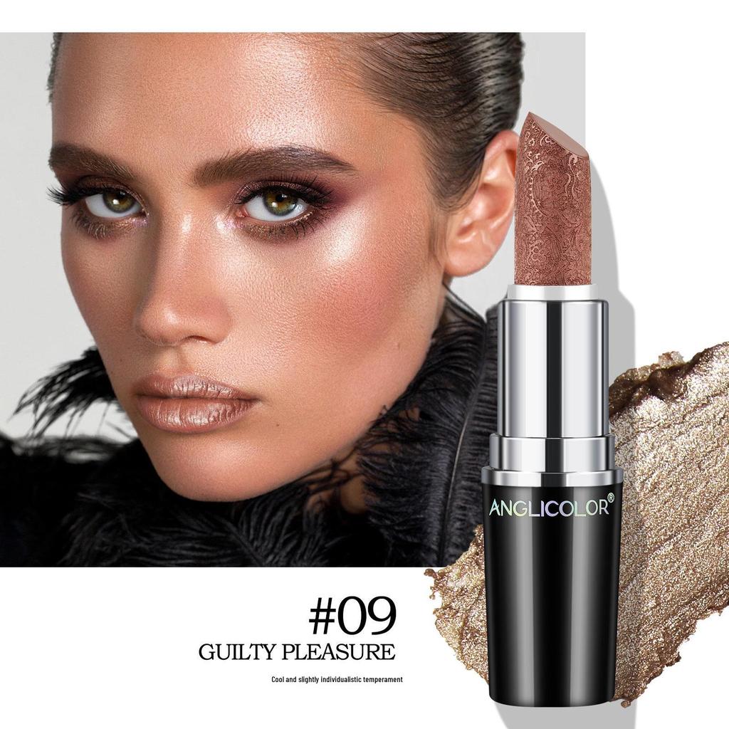 Non-Fading Hydrating Pearl Shimmer Lipstick with Long-Lasting Moisturizing Balm.
