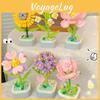 Sunflower Lotus Rose Lily Of The Valley Hyacinth Flowerpot Building Gift Blocks