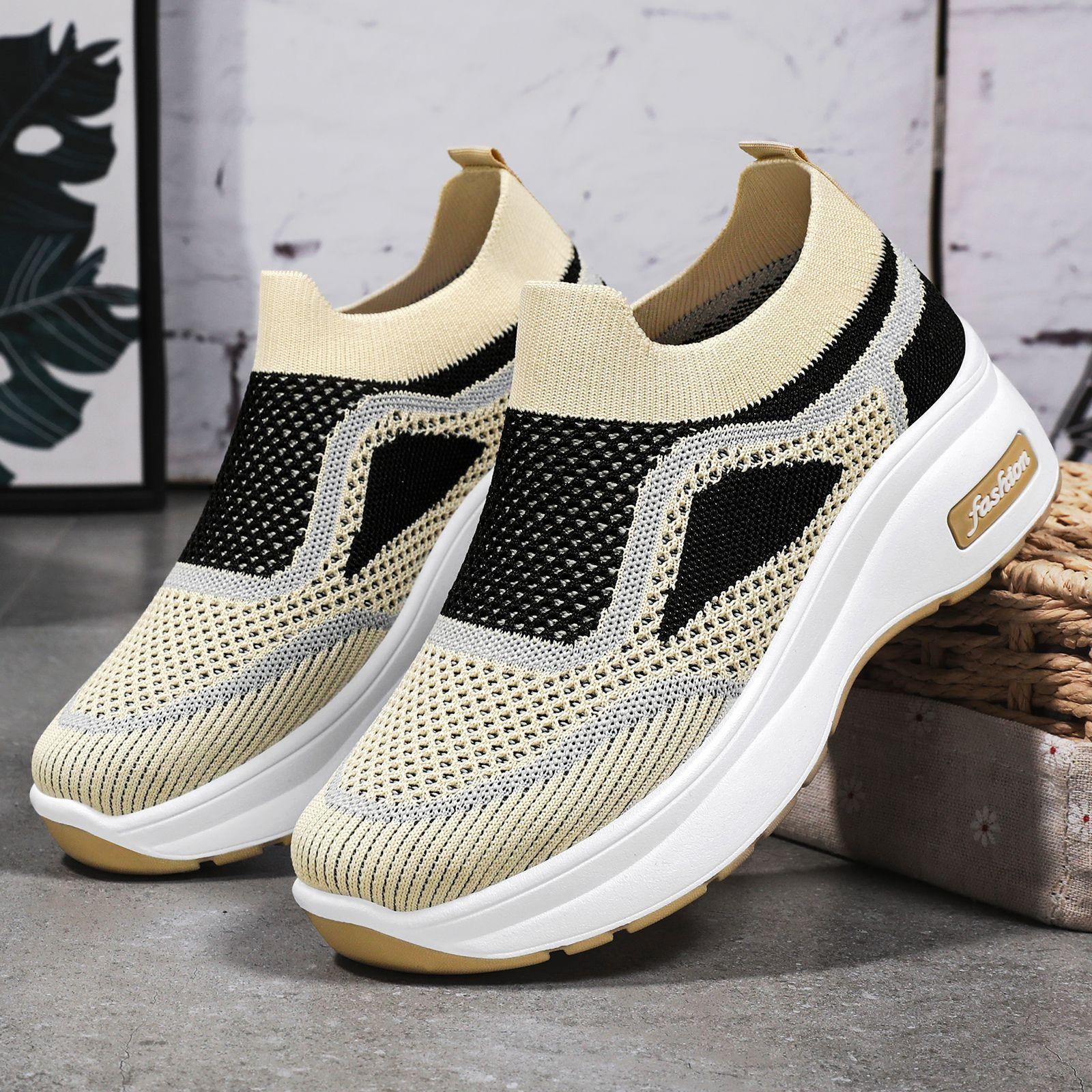 

Unisex shoes casual style heightening shoes new fly-woven breathable platform mesh shoes 41