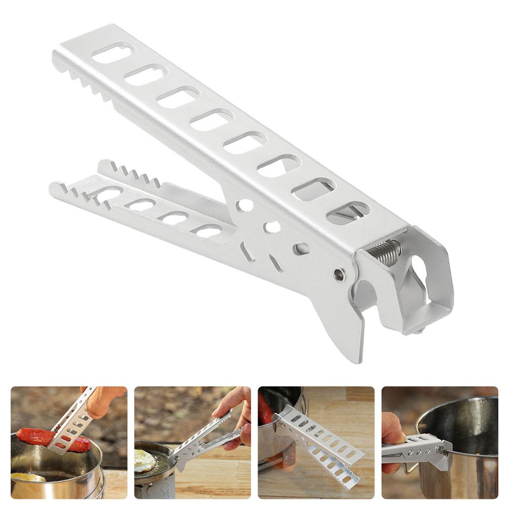 Pot Holder Holders Household Pan Handle Cookware Hot Clip Stainless Steel Camping Aluminum Alloy Plat Clamp for Kitchen 12.50X2.80X2.50CM