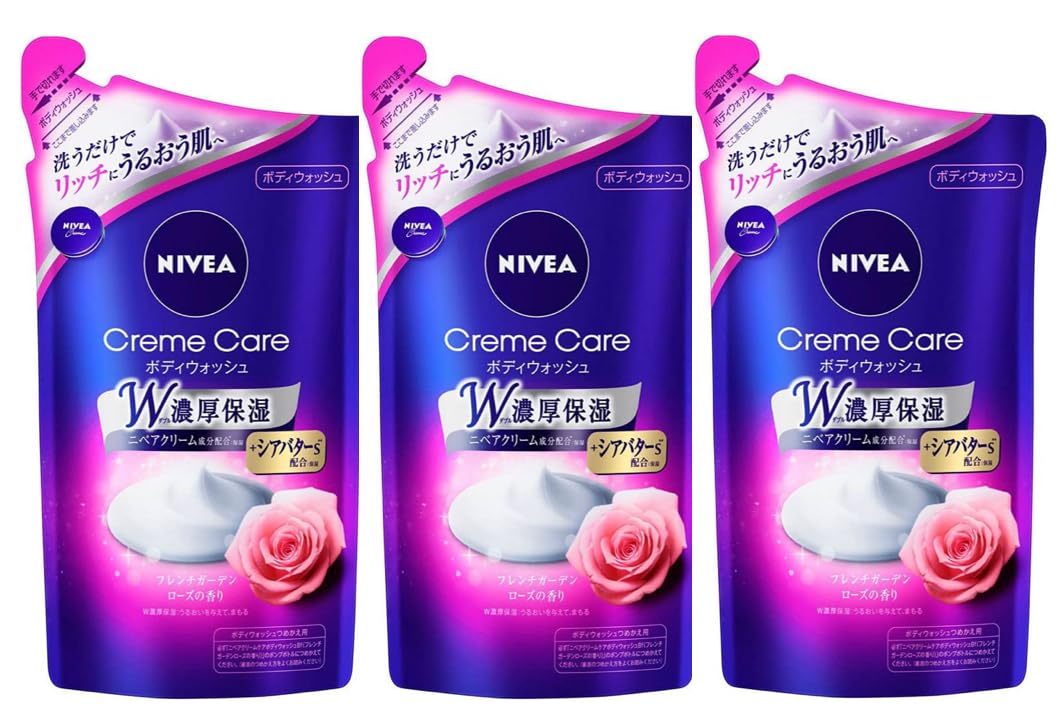 

Pack of Nivea Cream Care Body French Garden Rose Refill Pack x [Amazon Exclusive] [Value 3] Wash, Scent, (360ml 3)