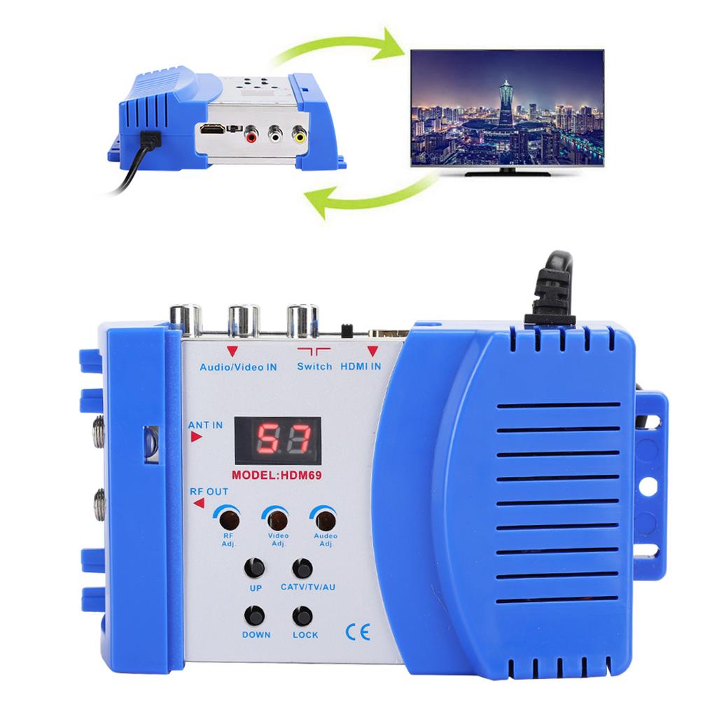 HDM69 Digital RF HD Multimedia Interface Modulator AV to RF Converter VHF UHF PAL Standard Portable Modulator for