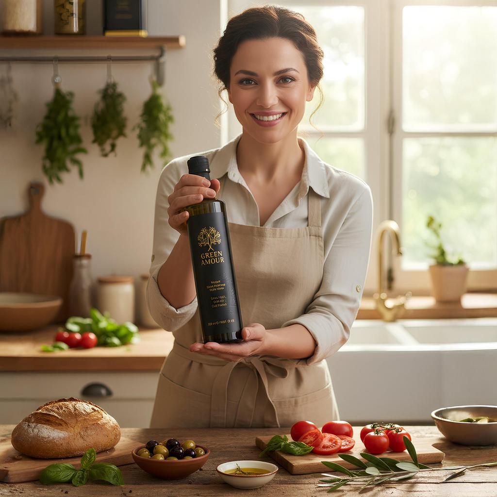 Green Amour Award-Winning EVOO Olive Oil – Cold Pressed, Low Acidity, High Polyphenols (New Harvest) – 5 L