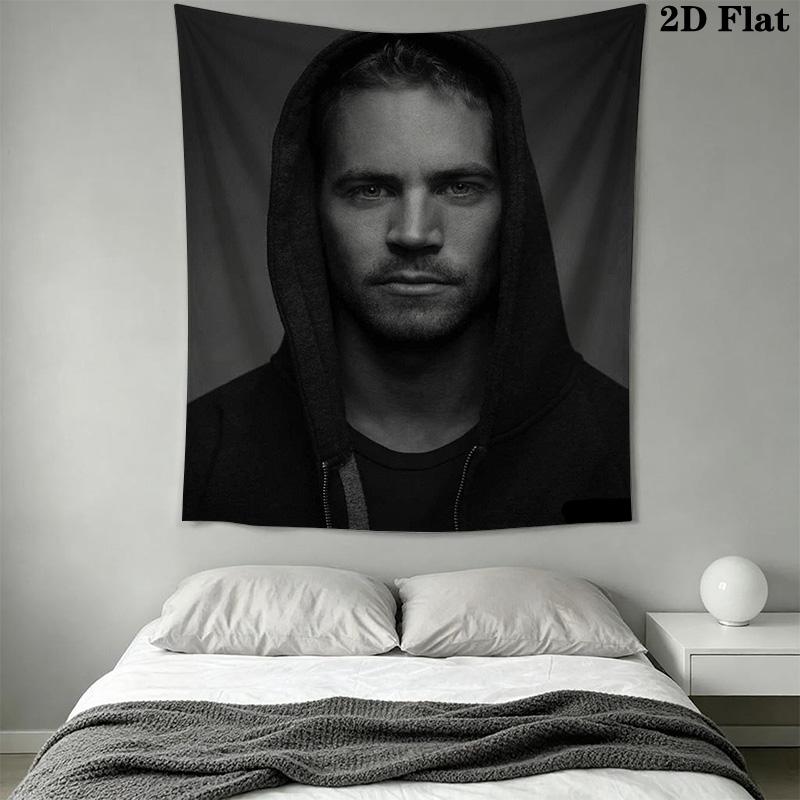 Rip Paul Walker Tribute Iconic Actor Tapestry Background Cloth Fashion Print Christmas Gift Home Decor Soft