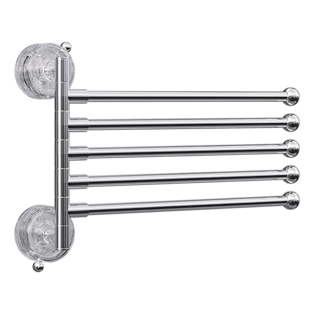 180° Rotating Towel Rack 3/4/5 Bars Toilet Towel Rod New Clothes Hanger