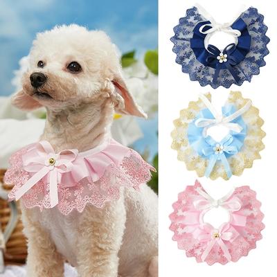 Adjustable Cat Saliva Towel Great Long Lasting Show Unique Charm String Bib Pet Necktie Decoration