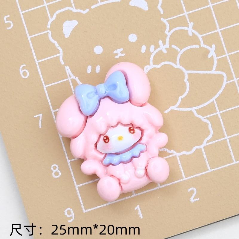10 Pcs New Kawaii Cartoon Kitten, Puppy, Rabbit Resin Flat Back Scrapbook Figurine Diy Bow Decor Accessories Crafts A6