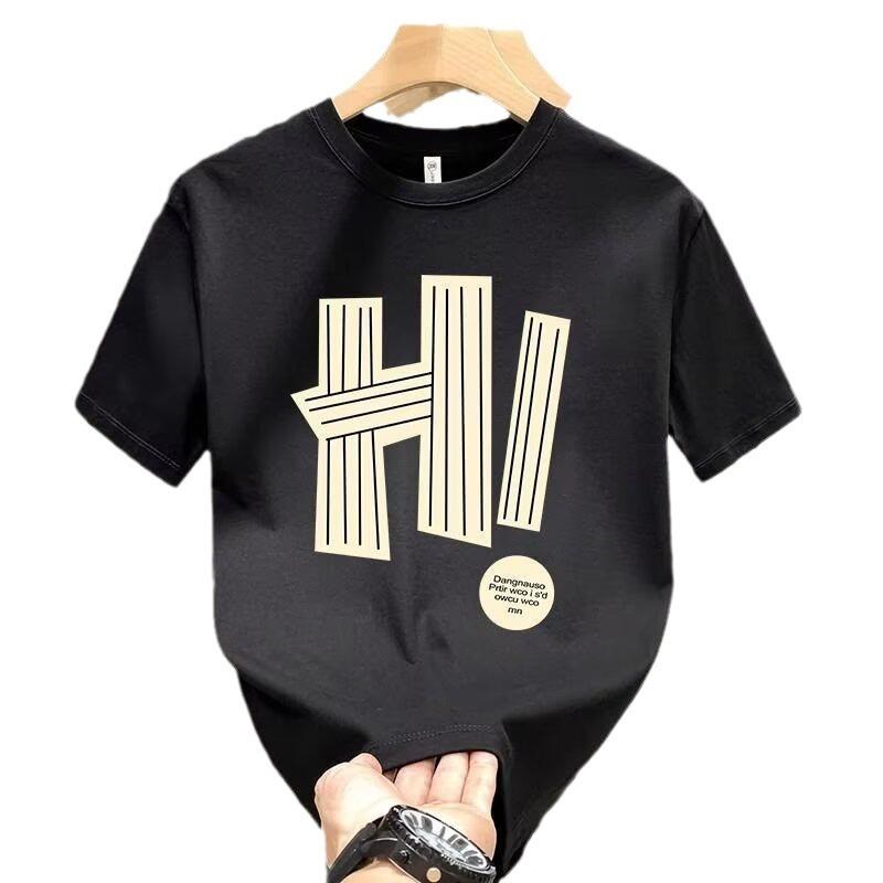 Camiseta Masculina Marca Tendência Top Estampado Luxo Leve Moda Casual Gola Redonda Manga Curta Camiseta Ruffian Bonita