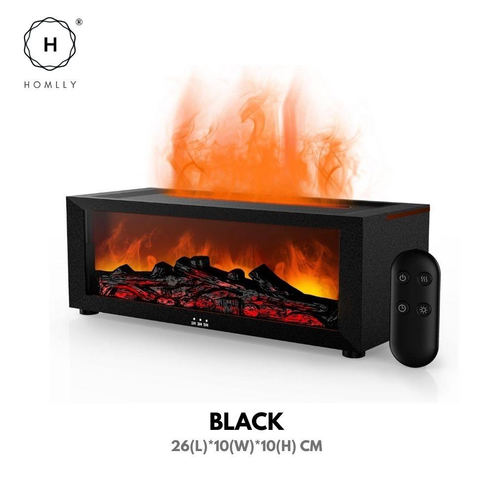 HOMLLY 3D Flammen Kamin Aroma Luftbefeuchter Diffusor mit Fernbedienung (150ml)