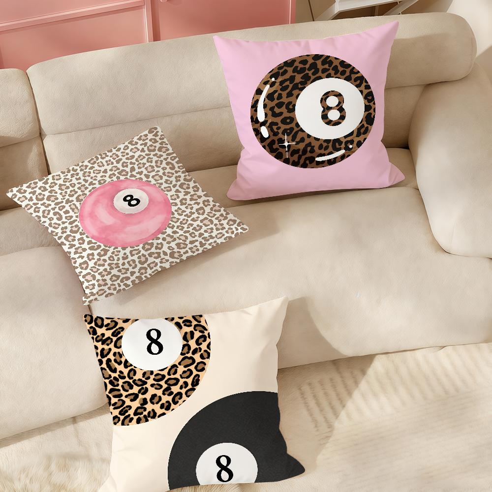 Leopard Print Black Eight Pillow Case Suitable For Bedrooms Living Rooms Cars Home Decoration