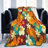 Flower Power Flannel Blanket Quality Soft Warm Retro 70s Classic Throw Blanket Spring Travelling Outdoor Printed Bedspread