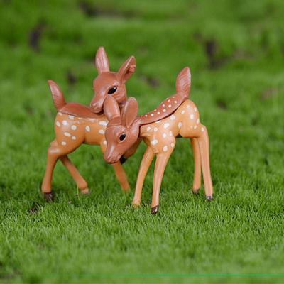 2 τεμ./Σετ Τεχνητά Μίνι Ελαφάκια Σίκα Μινιατούρες Νάνοι Κήπου Νεράιδων Βρύα Τεράρια Ρητίνη Χειροτεχνίες Φιγούρες Για Διακόσμηση Σπιτιού