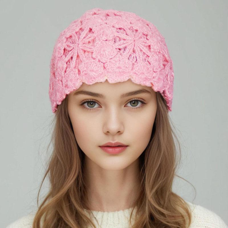 Módní Pevná čepice s čepicí pro ženy Zimní čepice Pletená podzimní čepice Skullies Květiny Dámská Teplá čepice s čepicí Baret Cestovní čepice
