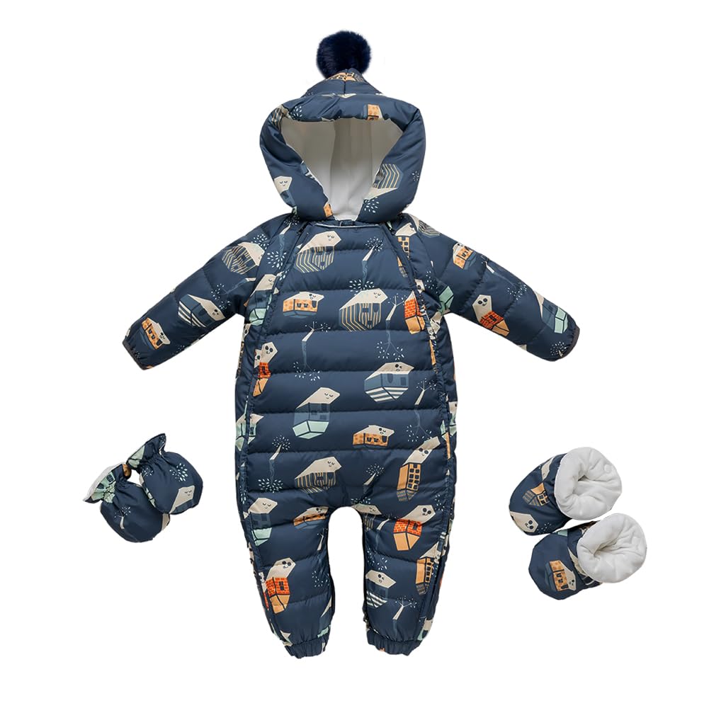 Reegoo Peter Down Baby Waterproof Winter Size Ages Months Boys' Jumpsuit, Romper, Coverall, Fleece, Wear, Blue, 66, 3-6