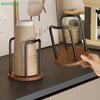 Wooden Base Paper Cup Dispenser, Metal Frame Disposable Cup Holder for Countertop