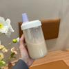 Transparent Milk Plastic Cup 500/850ml Large Capacity Water Bottle Water Straw Bottles  Juice