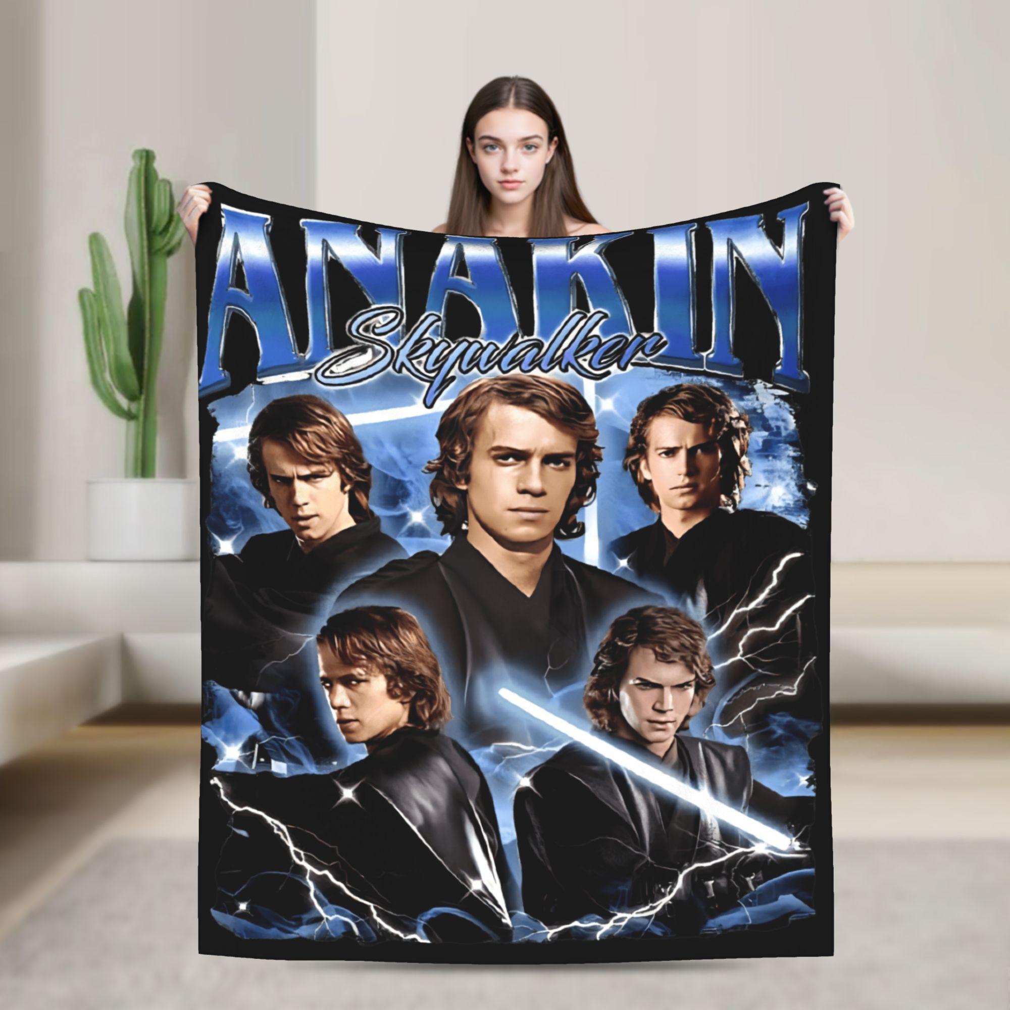 Retro Anakin Skywalker Movie Super Warm Blanket  Airplane Travel Plush Throw Blanket Novelty Flannel Bedspread Sofa Bed Cover 75X95CM