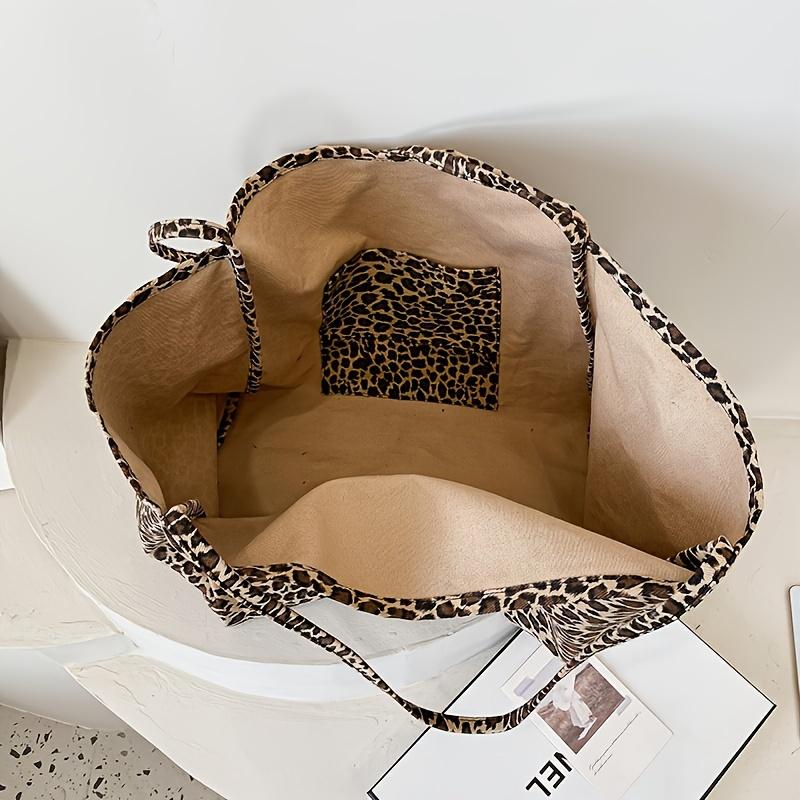Korean Version of Instagram Style Large Capacity Lazy Style Leopard Print Single Shoulder Tote Bag, New Versatile Commuting Student Bag