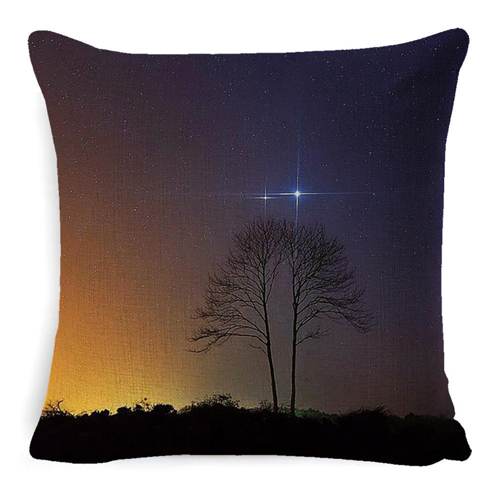 Nordic Sofa Pillow Light Luxury Style Living Room Bedside Cushion Cosmic Scenery Linen Pillow Case Without Core Waist Pillow