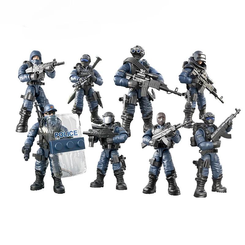 New WW2 Special Force SWAT Police Military Building Block World War 2 USA Army Soldier Figure MOC Block Brick Toy For Children