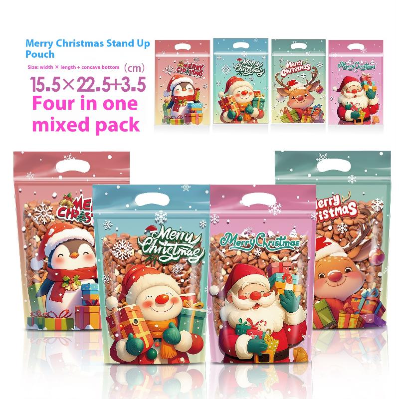 50/100 ks Vánoční dárkové tašky Vánoční dekorace pro domov 2026 Vánoční dárky Rok Santa Claus Sněhulák Balicí tašky