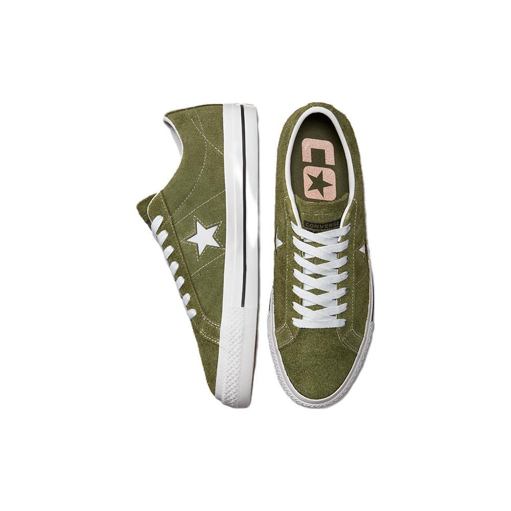 Converse One Star Pro Leather Casual Slip Resistant Lightweight Low Top Skate Shoes Unisex sneaker Green A03219C